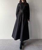 【ジュノア/JUNOAH】のmipiarl レースアップタックフレアシャツワンピース ブラック|ID: prp329100004654300 ipo3291000000033649505