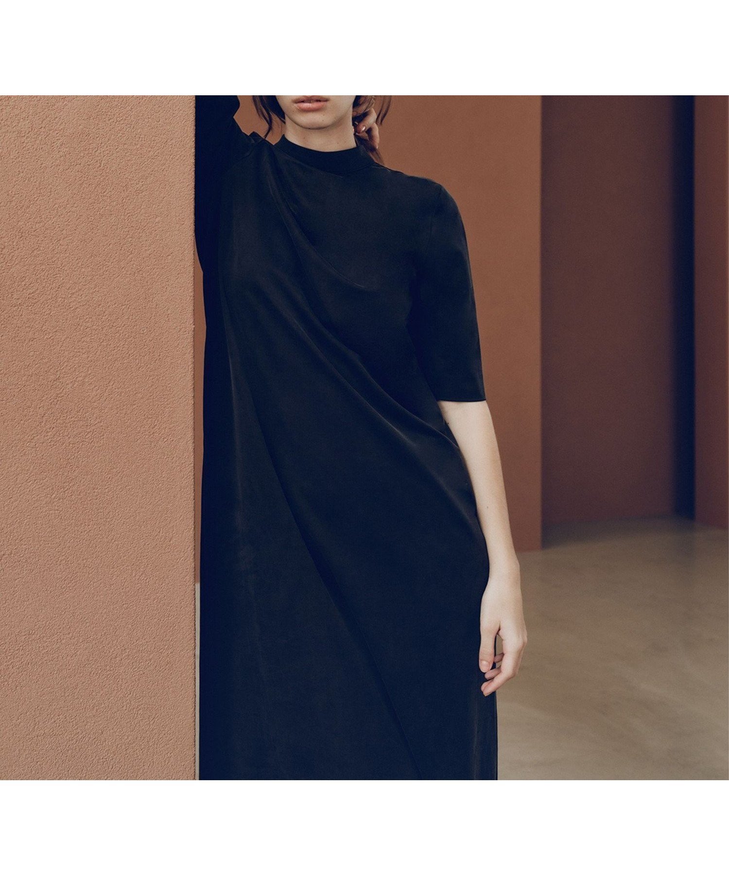 【デミルクス ビームス/Demi-Luxe BEAMS】の2WAY キュプラ カットワンピース インテリア・キッズ・メンズ・レディースファッション・服の通販 founy(ファニー) 　ファッション　Fashion　レディースファッション　Fashion for Women　ワンピース　Dresses　キュプラ　Cupro, Eco Fabric　シューズ　Shoes, Footwear　スマート　Smart, Elegant　パイピング　Piping, Trim Design　フェミニン　Feminine, Girly　フラット　Flat, Flat Shoes　フロント　Front, Front Design　リボン　Ribbon, Bow　おすすめ　Recommended / Our Picks　エレガント 上品　Elegant　BLACK|ID: prp329100004654313 ipo3291000000033649609