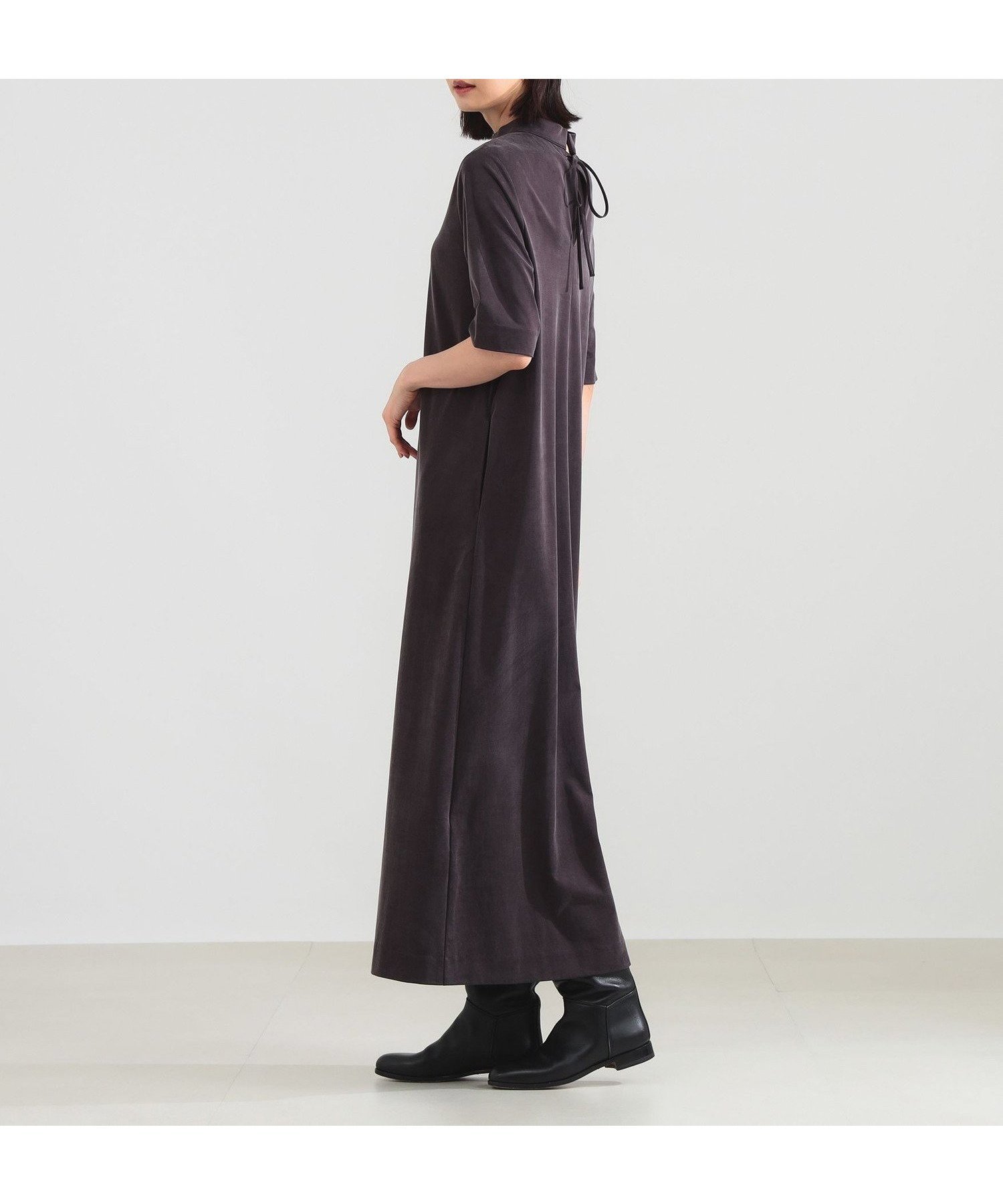 【デミルクス ビームス/Demi-Luxe BEAMS】の2WAY キュプラ カットワンピース インテリア・キッズ・メンズ・レディースファッション・服の通販 founy(ファニー) 　ファッション　Fashion　レディースファッション　Fashion for Women　ワンピース　Dresses　キュプラ　Cupro, Eco Fabric　シューズ　Shoes, Footwear　スマート　Smart, Elegant　パイピング　Piping, Trim Design　フェミニン　Feminine, Girly　フラット　Flat, Flat Shoes　フロント　Front, Front Design　リボン　Ribbon, Bow　おすすめ　Recommended / Our Picks　エレガント 上品　Elegant　BROWN|ID: prp329100004654313 ipo3291000000033649612