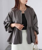 【リベリー/Riberry】のノーカラーペプラムスエードジャケット 人気、トレンドファッション・服の通販 founy(ファニー) ファッション Fashion レディースファッション Fashion for Women アウター Coat / Outerwear Collection レディースジャケット・軽アウター Jackets アクセサリー Fashion Accessories 秋 Autumn ガーリー Girly, Feminine Style ジャケット Jacket, Outerwear スリーブ Sleeve, Long Sleeve / Short Sleeve タートルネック Turtleneck, High Neck ダウン Down, Puffer デニム Denim, Jeans Material バランス Balance, Style Balance フェミニン Feminine, Girly フロント Front, Front Design ブルゾン Blouson, Bomber Jacket ペプラム Peplum, Flared Hem エレガント 上品 Elegant thumbnail チャコールグレー|ID: prp329100004654321 ipo3291000000033649734