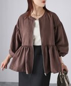 【リベリー/Riberry】のノーカラーペプラムスエードジャケット 人気、トレンドファッション・服の通販 founy(ファニー) ファッション Fashion レディースファッション Fashion for Women アウター Coat / Outerwear Collection レディースジャケット・軽アウター Jackets アクセサリー Fashion Accessories 秋 Autumn ガーリー Girly, Feminine Style ジャケット Jacket, Outerwear スリーブ Sleeve, Long Sleeve / Short Sleeve タートルネック Turtleneck, High Neck ダウン Down, Puffer デニム Denim, Jeans Material バランス Balance, Style Balance フェミニン Feminine, Girly フロント Front, Front Design ブルゾン Blouson, Bomber Jacket ペプラム Peplum, Flared Hem エレガント 上品 Elegant thumbnail ブラウン|ID: prp329100004654321 ipo3291000000033649739