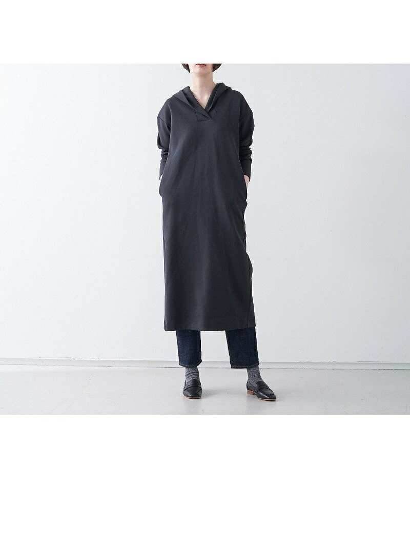 【コレックス/collex】のダンボールニット パーカーロングワンピース インテリア・キッズ・メンズ・レディースファッション・服の通販 founy(ファニー) 　ファッション　Fashion　レディースファッション　Fashion for Women　ワンピース　Dresses　タートルネック　Turtleneck, High Neck　チャコールグレー|ID: prp329100004654322 ipo3291000000033649785