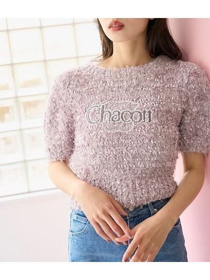 【スナイデル/SNIDEL】の【Chacott】ジャガードハーフプルオーバー インテリア・キッズ・メンズ・レディースファッション・服の通販 founy(ファニー) 　ファッション　Fashion　レディースファッション　Fashion for Women　トップス・カットソー　Cut & Sew Tops　カジュアルプルオーバー・ニットトップス　Pullovers & Knit Tops / Casual Pullovers　ウェーブ　Wavy Pattern　エレガント 上品　Elegant　シルバー　Silver, Metallic Silver　スマート　Smart, Elegant　ダブル　Double, Double-Breasted　チュール　Tulip, Tulip Motif　バレエ　Ballet, Ballet Style　パール　Pearl, Pearl Accent　フロント　Front, Front Design　半袖　Short Sleeve, Half Sleeve　リボン　Ribbon, Bow　おすすめ　Recommended / Our Picks　MOC[056]|ID: prp329100004654350 ipo3291000000034721552