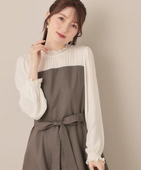 【クチュール ブローチ/Couture Brooch】の【レイヤード風・きれいめ・通勤】ドッキングベアワンピース 人気、トレンドファッション・服の通販 founy(ファニー) ファッション Fashion レディースファッション Fashion for Women ワンピース Dresses シャーリング Shirring, Ruched ジョーゼット Georgette, Semi-Sheer Fabric ドッキング Docking, Mixed Material フェミニン Feminine, Girly フリル Frill, Ruffle ポケット Pocket, Pocket Detail リボン Ribbon, Bow ビジネス 仕事 通勤 Business / Work / Commuting |ID:prp329100004654356