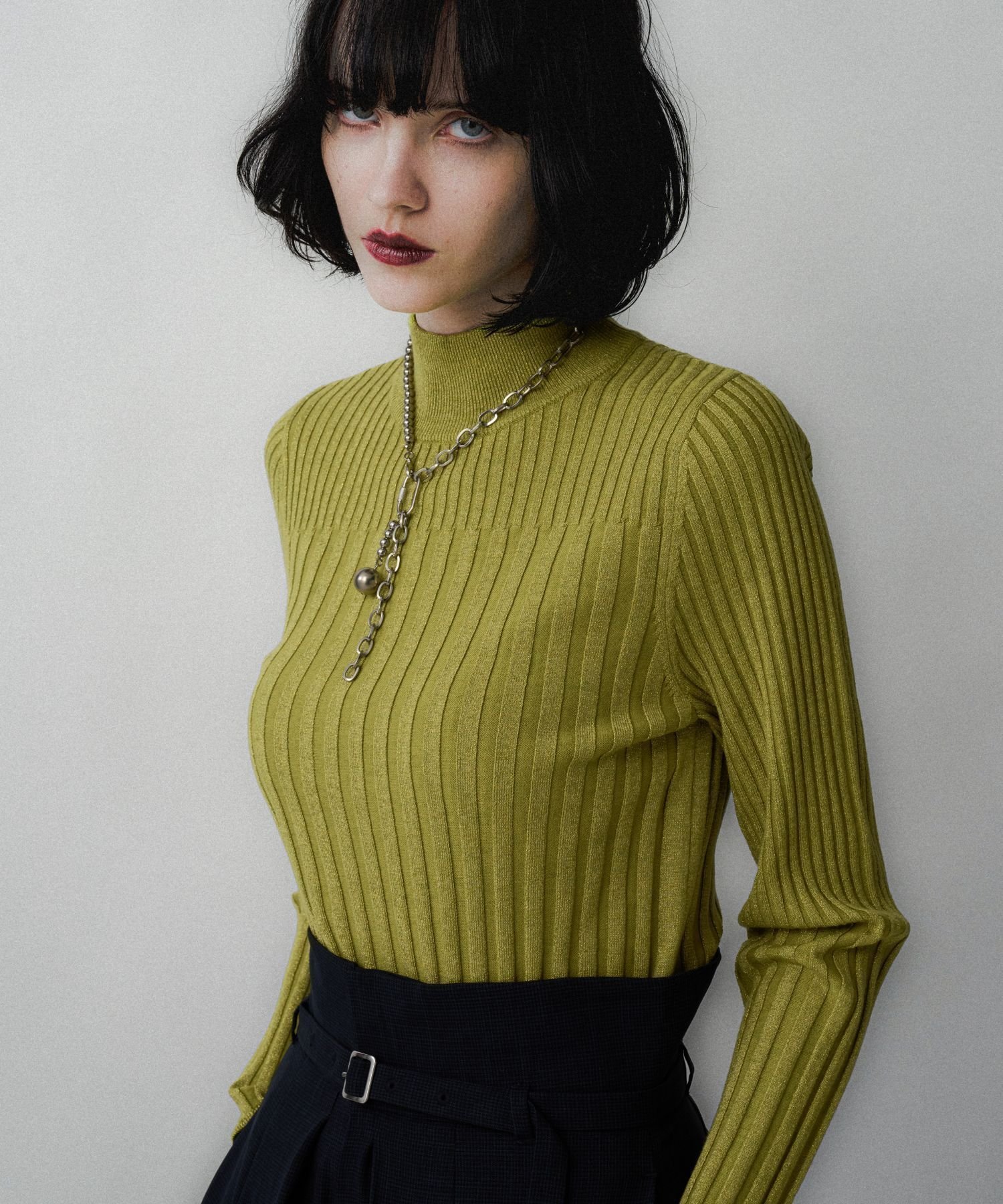 【ハレ/HARE】のラメランダムリブニット インテリア・キッズ・メンズ・レディースファッション・服の通販 founy(ファニー) 　ファッション　Fashion　レディースファッション　Fashion for Women　トップス・カットソー　Cut & Sew Tops　ニット　Knit Tops & Sweaters　おすすめ　Recommended / Our Picks　インナー　Innerwear　ウェーブ　Wavy Pattern　クール　Cool, Chic　ショート　Short, Short Length　ジャケット　Jacket, Outerwear　スウェット / スエット　Sweatshirt, Sweatwear　ストレート　Straight, Straight Cut　ネックレス　Necklace, Pendant Necklace　ハイネック　High Neck, Mock Neck　バランス　Balance, Style Balance　ブロック　Block, Solid Block Pattern　【WEB限定】イエロー系その他68|ID: prp329100004654372 ipo3291000000034118904