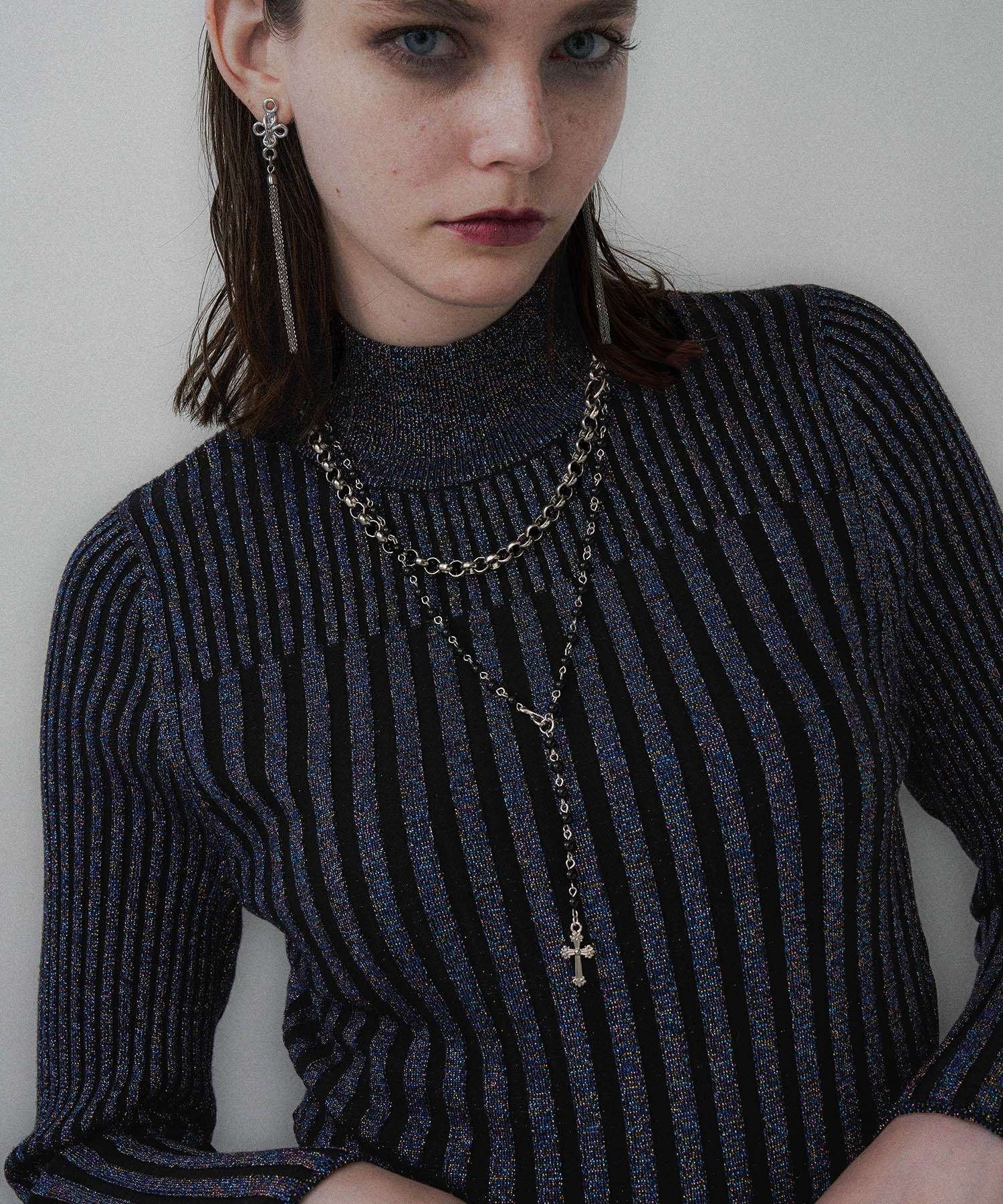 【ハレ/HARE】のラメランダムリブニット インテリア・キッズ・メンズ・レディースファッション・服の通販 founy(ファニー) 　ファッション　Fashion　レディースファッション　Fashion for Women　トップス・カットソー　Cut & Sew Tops　ニット　Knit Tops & Sweaters　おすすめ　Recommended / Our Picks　インナー　Innerwear　ウェーブ　Wavy Pattern　クール　Cool, Chic　ショート　Short, Short Length　ジャケット　Jacket, Outerwear　スウェット / スエット　Sweatshirt, Sweatwear　ストレート　Straight, Straight Cut　ネックレス　Necklace, Pendant Necklace　ハイネック　High Neck, Mock Neck　バランス　Balance, Style Balance　ブロック　Block, Solid Block Pattern　【一部店舗限定】ミックス80|ID: prp329100004654372 ipo3291000000034118908
