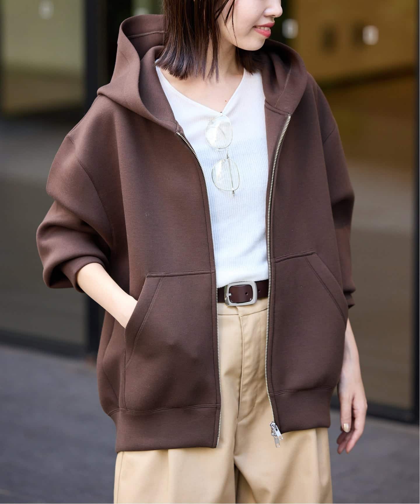 【スローブ イエナ/SLOBE IENA】の《WEB限定カラー有り/追加 》ボリュームジップアップフーディー インテリア・キッズ・メンズ・レディースファッション・服の通販 founy(ファニー) 　ファッション　Fashion　レディースファッション　Fashion for Women　2025年　2025　2025-2026秋冬・A/W　Autumn/Winter 2025–26 AW25–26　ブラウン|ID: prp329100004654396 ipo3291000000033651669