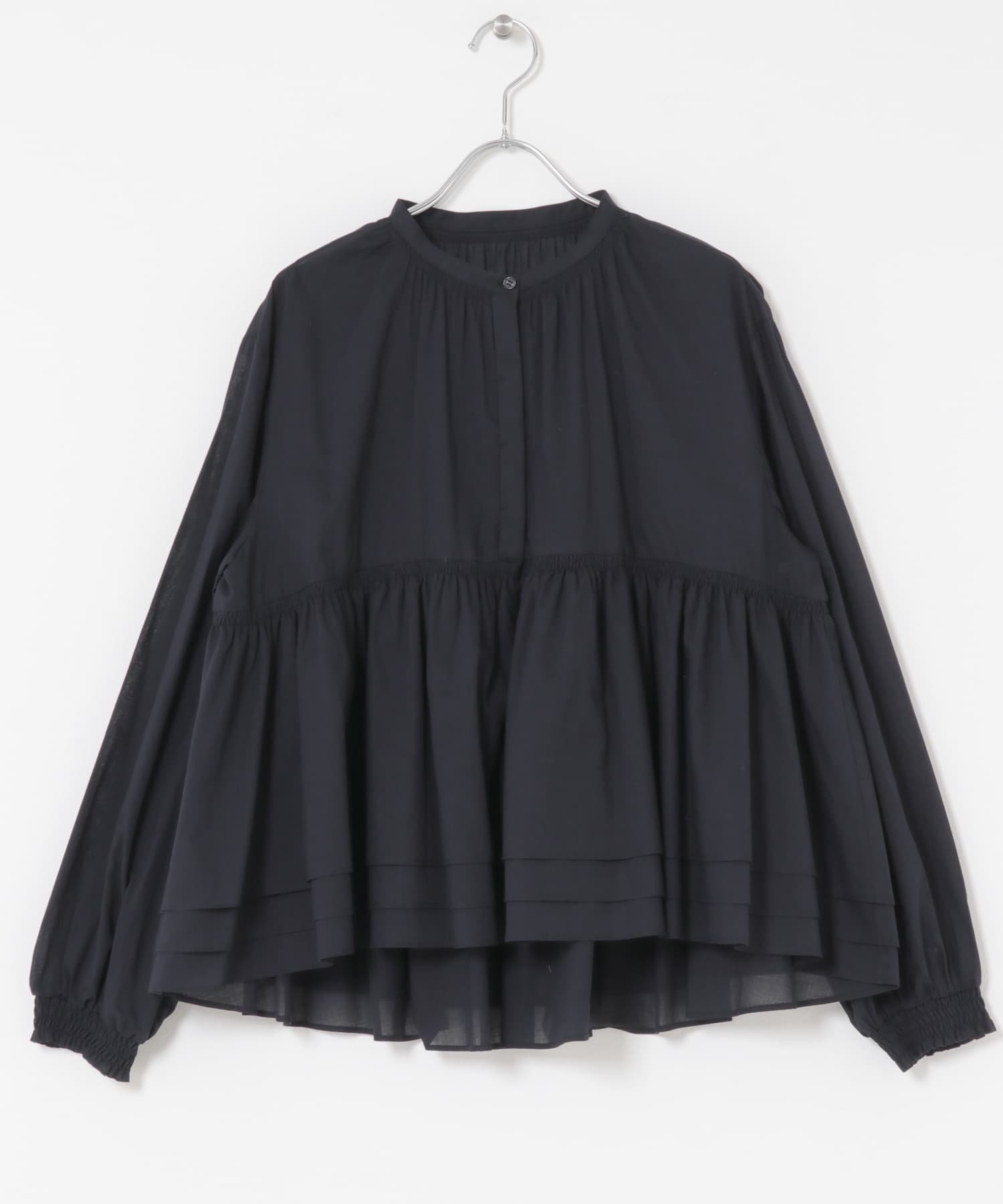 【アーバンリサーチ ロッソ/URBAN RESEARCH ROSSO】のF by ROSSO コットンボイルティアードブラウス 人気、トレンドファッション・服の通販 founy(ファニー) 　ファッション　Fashion　レディースファッション　Fashion for Women　トップス・カットソー　Cut & Sew Tops　シャツ・ブラウス・オフィスカジュアル　Elegant Blouses & Button-Ups　2025年　2025　2025-2026秋冬・A/W　Autumn/Winter 2025–26 AW25–26　冬　Winter / This Winter　おすすめ　Recommended / Our Picks　シャーリング　Shirring, Ruched　スタンド　Stand Collar, Upright Stand　リラックス　Relax, Relaxed Fit　ロング　Long, Long-Length　ワイド　Wide, Wide Fit　A/W・秋冬　Autumn/Winter　 other-1|ID: prp329100004654397 ipo3291000000033651673