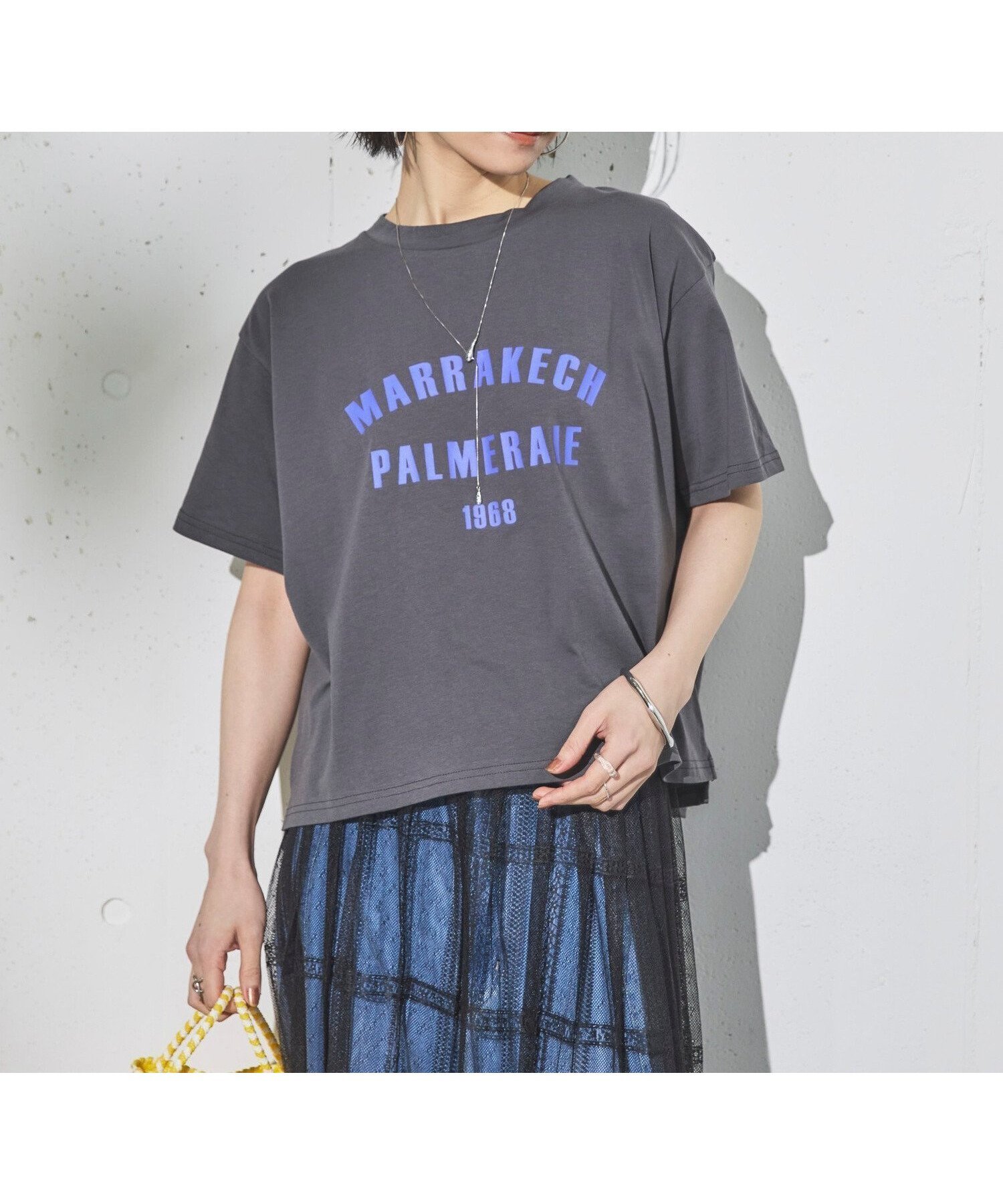 【ドゥ アルシーヴ/Doux archives】のMARRAKECHカレッジTee インテリア・キッズ・メンズ・レディースファッション・服の通販 founy(ファニー) 　ファッション　Fashion　レディースファッション　Fashion for Women　インナー　Innerwear　ジャケット　Jacket, Outerwear　人気　Popular, Best Seller　CHARCOAL GRAY|ID: prp329100004655457 ipo3291000000033670274