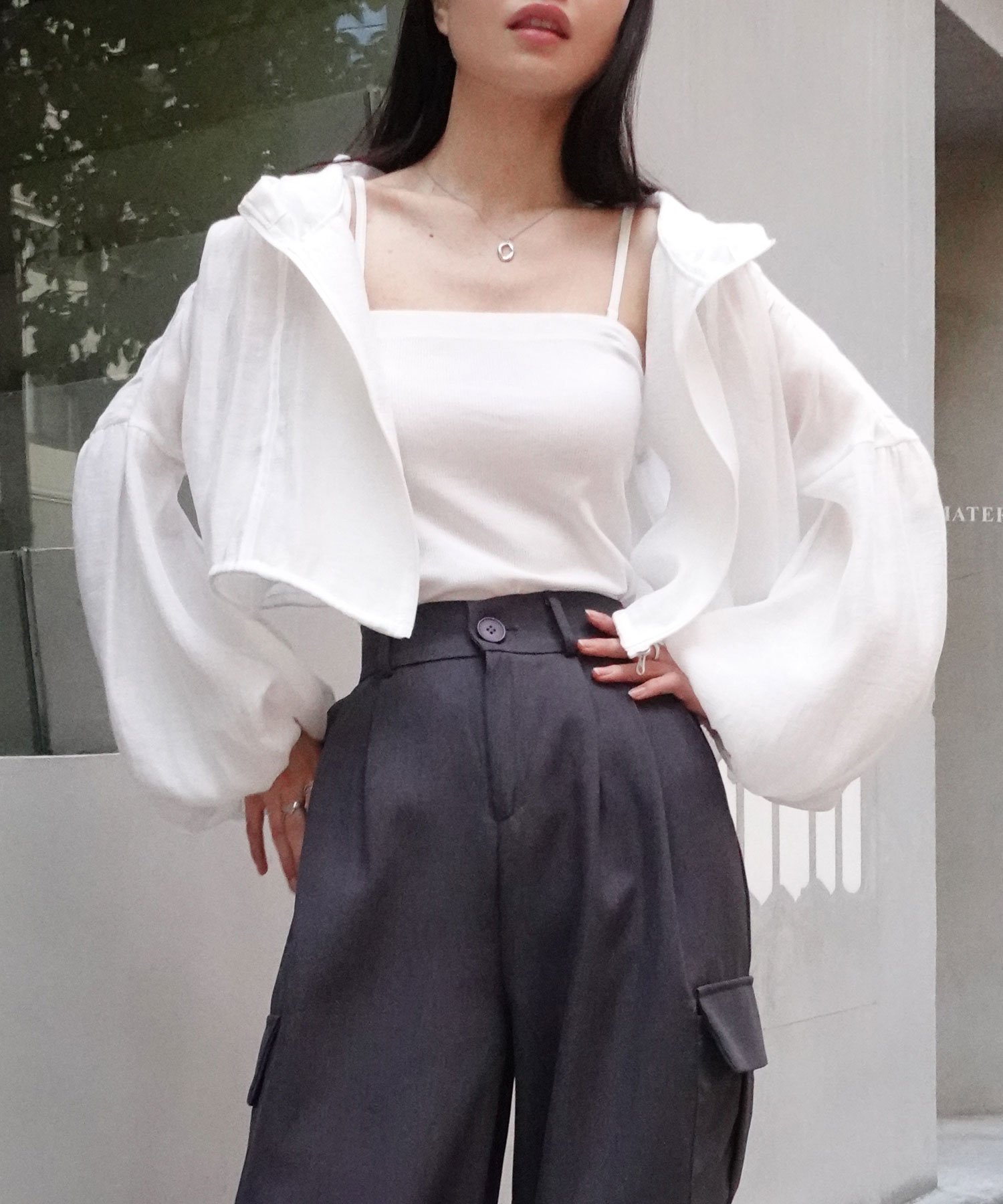 【コーナーズ/CORNERS】のシアーギャザーブルゾン インテリア・キッズ・メンズ・レディースファッション・服の通販 founy(ファニー) 　ファッション　Fashion　レディースファッション　Fashion for Women　アウター　Coat / Outerwear Collection　ブルゾンジャケット・スポーティアウター　Blouson Jackets　ホワイト|ID: prp329100004655602 ipo3291000000033672472