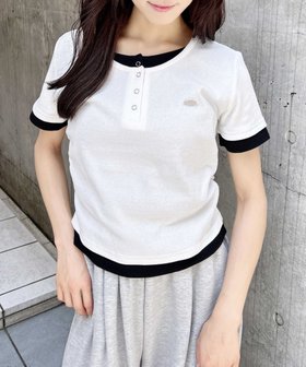 【イング/INGNI】 ヘンリー胸プレート付レイヤードリブトップス人気、トレンドファッション・服の通販 founy(ファニー) ファッション Fashion レディースファッション Fashion for Women トップス・カットソー Cut & Sew Tops ギャザー Gathered, Ruffled コンパクト Compact, Small Size スマホ Smartphone, Mobile Device トレンド Trend, Trending Now ドッキング Docking, Mixed Material プレート Plate, Dish ベーシック Basic, Essential 無地 Plain, Solid Color |ID:prp329100004655610