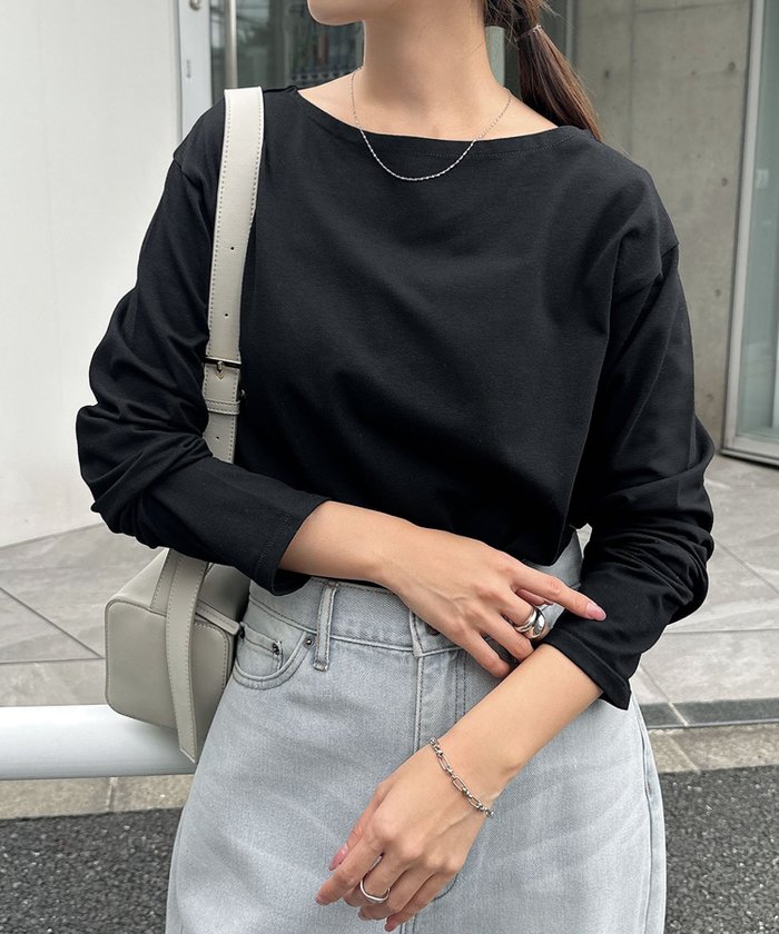 【アンドミー/andme】のボートネック 長袖 トップス インテリア・キッズ・メンズ・レディースファッション・服の通販 founy(ファニー) https://founy.com/ ファッション Fashion レディースファッション Fashion for Women トップス・カットソー Cut & Sew Tops おすすめ Recommended / Our Picks カットソー Cut and Sewn Top シンプル Simple, Minimal ラウンド Round, Round Neck エレガント 上品 Elegant 長袖 Long Sleeve, Full Sleeve |ID: prp329100004655658 ipo3291000000033837268