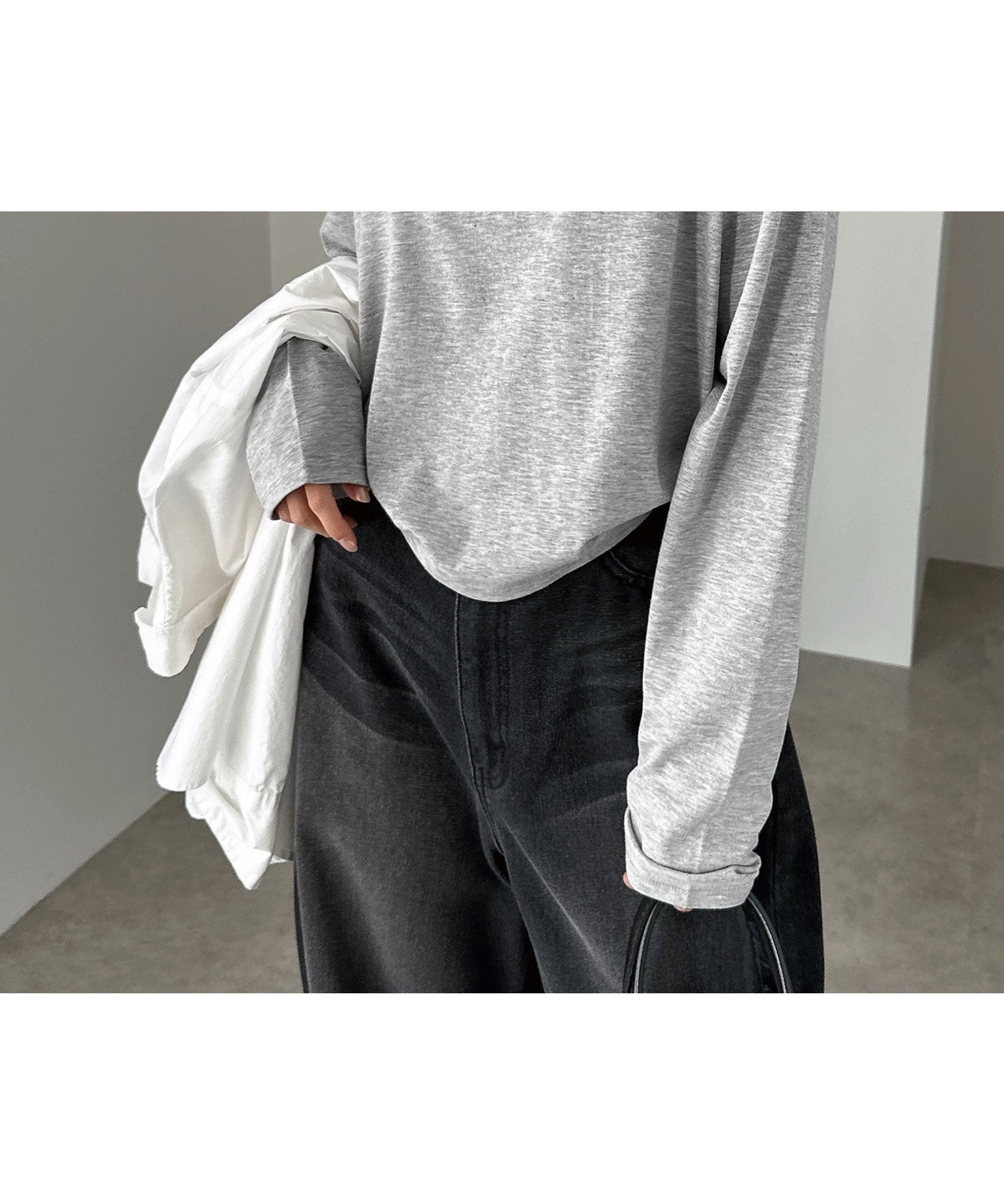【アンドミー/andme】のボートネック 長袖 トップス インテリア・キッズ・メンズ・レディースファッション・服の通販 founy(ファニー) 　ファッション　Fashion　レディースファッション　Fashion for Women　トップス・カットソー　Cut & Sew Tops　おすすめ　Recommended / Our Picks　カットソー　Cut and Sewn Top　シンプル　Simple, Minimal　ラウンド　Round, Round Neck　エレガント 上品　Elegant　長袖　Long Sleeve, Full Sleeve　杢グレー|ID: prp329100004655658 ipo3291000000033837273
