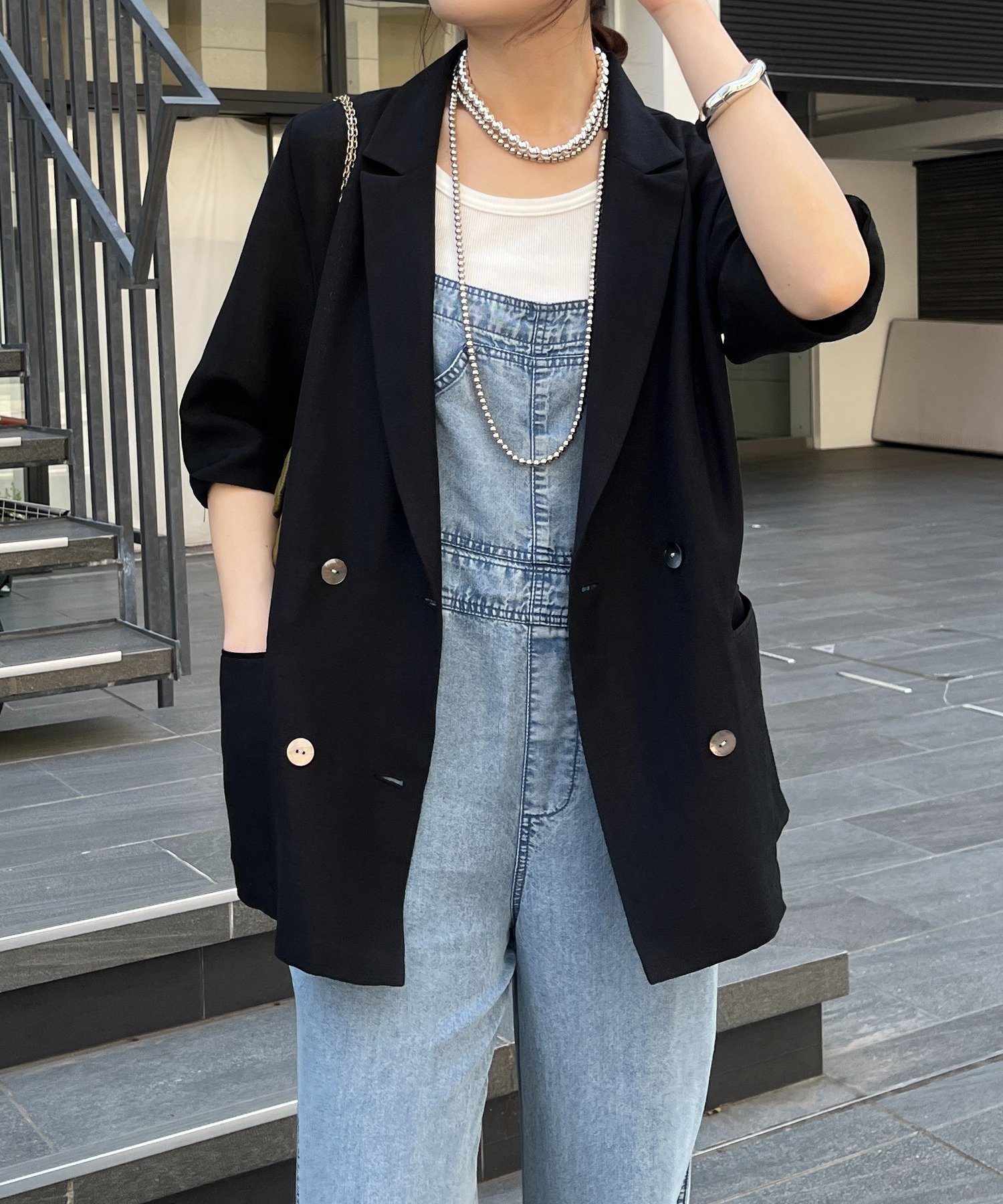 【ドゥドゥ/DouDou】の【ウォッシャブル】5分袖シアーダブルジャケット インテリア・キッズ・メンズ・レディースファッション・服の通販 founy(ファニー) 　ファッション　Fashion　レディースファッション　Fashion for Women　アウター　Coat / Outerwear Collection　レディースジャケット・軽アウター　Jackets　2024年　2024　2024春夏・S/S　Spring/Summer 2024 SS24　ウォッシャブル　Machine Washable　シアー　Sheer, See-Through　ジャケット　Jacket, Outerwear　バランス　Balance, Style Balance　メッシュ　Mesh, Net Fabric　エレガント 上品　Elegant　再入荷　Restock / Back in Stock　夏　Summer　S/S・春夏　SS, Spring/Summer, Warm Season　雑誌　Magazine, Fashion Magazine　ブラック|ID: prp329100004655672 ipo3291000000033673194