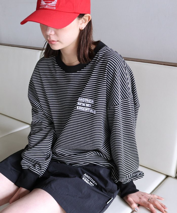 【アンドミー/andme】のANME ロゴ 刺繍 エンブロイダリー ボーダー 長袖 Tシャツ ANME アンメ インテリア・キッズ・メンズ・レディースファッション・服の通販 founy(ファニー) https://founy.com/ ファッション Fashion レディースファッション Fashion for Women トップス・カットソー Cut & Sew Tops シャツ・ブラウス・オフィスカジュアル Elegant Blouses & Button-Ups ロングTシャツ・Tシャツ Longline T-Shirts & Tees エンブロイダリー Embroidery Design 長袖 Long Sleeve, Full Sleeve ボーダー Border, Stripe 別注 Limited Edition, Custom Order |ID: prp329100004655747 ipo3291000000034247397