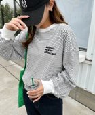 【アンドミー/andme】のANME ロゴ 刺繍 エンブロイダリー ボーダー 長袖 Tシャツ ANME アンメ オフホワイト×ブラック|ID: prp329100004655747 ipo3291000000034247400