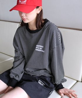 【アンドミー/andme】のANME ロゴ 刺繍 エンブロイダリー ボーダー 長袖 Tシャツ ANME アンメ 人気、トレンドファッション・服の通販 founy(ファニー) ファッション Fashion レディースファッション Fashion for Women トップス・カットソー Cut & Sew Tops シャツ・ブラウス・オフィスカジュアル Elegant Blouses & Button-Ups ロングTシャツ・Tシャツ Longline T-Shirts & Tees エンブロイダリー Embroidery Design 長袖 Long Sleeve, Full Sleeve ボーダー Border, Stripe 別注 Limited Edition, Custom Order |ID:prp329100004655747