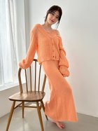 【スナイデル ホーム/SNIDEL HOME】のモヘア風ワンピース 人気、トレンドファッション・服の通販 founy(ファニー) ファッション Fashion レディースファッション Fashion for Women ワンピース Dresses おすすめ Recommended / Our Picks オレンジ Orange カーディガン Cardigan, Knitwear シンプル Simple, Minimal ラウンド Round, Round Neck ロング Long, Long-Length 無地 Plain, Solid Color thumbnail ORG[051]|ID: prp329100004655774 ipo3291000000033674291