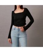 【カルバンクライン/Calvin Klein】のCalvin Klein Jeans/【公式ショップ】 カルバンクライン スクエアネックロングスリーブプルオーバー Calvin Klein Jeans J225097 人気、トレンドファッション・服の通販 founy(ファニー) ファッション Fashion レディースファッション Fashion for Women トップス・カットソー Cut & Sew Tops カジュアルプルオーバー・ニットトップス Pullovers & Knit Tops / Casual Pullovers クロップド Cropped, Short Length スクエア Square, Square Shape デコルテ Décolleté, Neckline トレンド Trend, Trending Now バランス Balance, Style Balance フィット Fit, Slim Fit thumbnail Ck Black|ID: prp329100004655811 ipo3291000000033674599