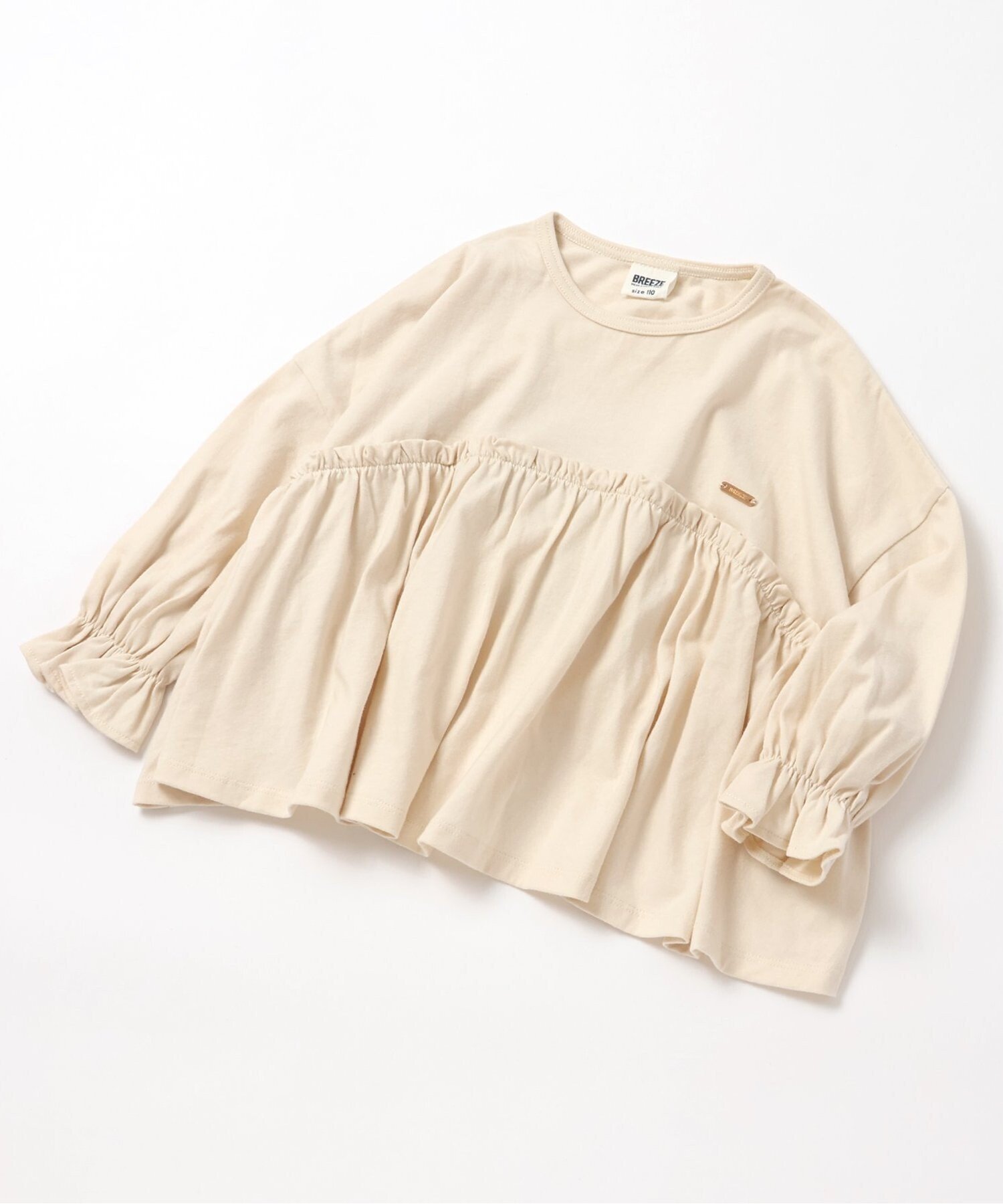 【エフオー オンラインストア/F.O.Online Store / KIDS】のペプラムロンT インテリア・キッズ・メンズ・レディースファッション・服の通販 founy(ファニー) 　ファッション　Fashion　キッズファッション　Fashion for Kids　ペプラム　Peplum, Flared Hem　人気　Popular, Best Seller　長袖　Long Sleeve, Full Sleeve　キナリ|ID: prp329100004655867 ipo3291000000033902486