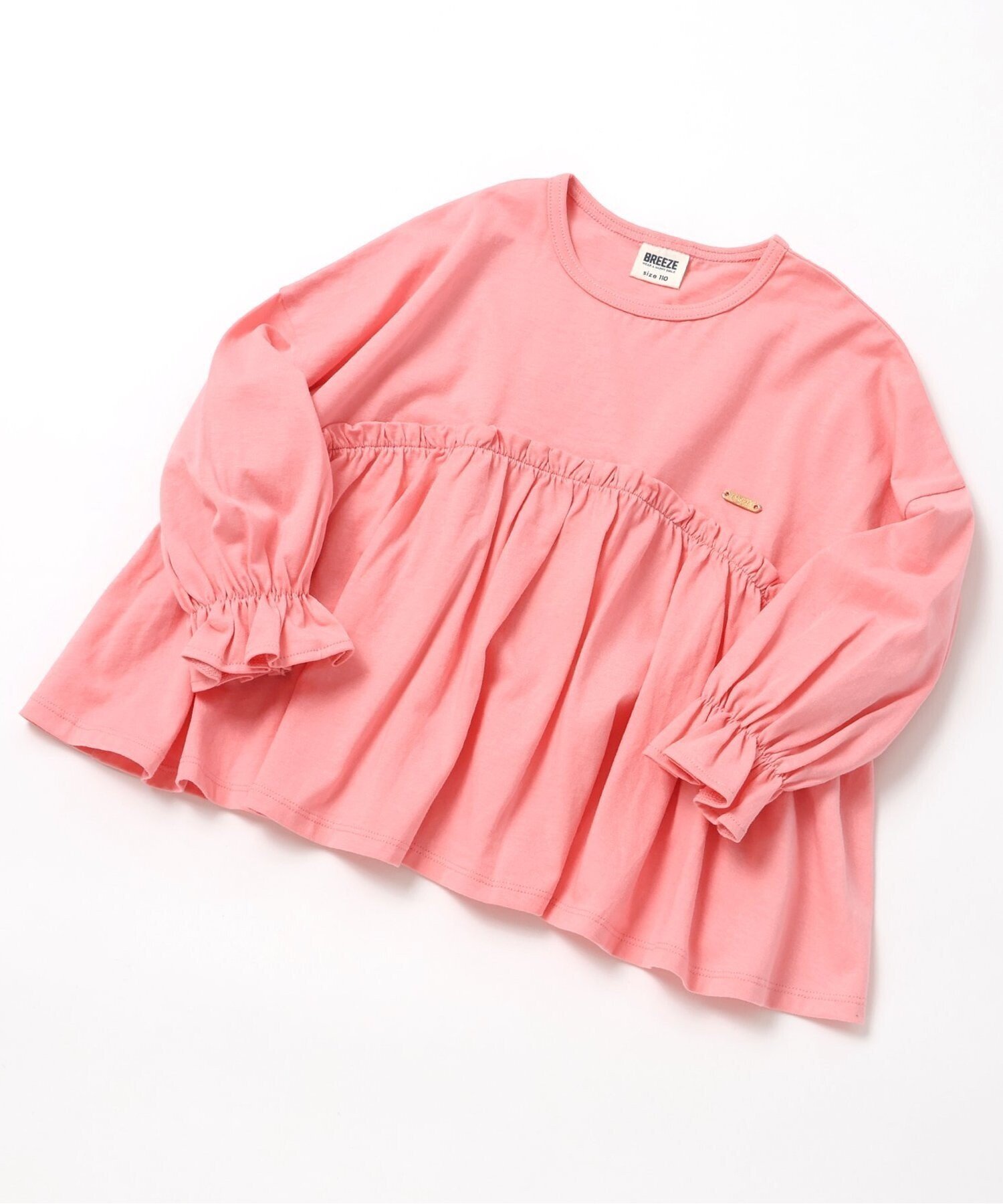 【エフオー オンラインストア/F.O.Online Store / KIDS】のペプラムロンT インテリア・キッズ・メンズ・レディースファッション・服の通販 founy(ファニー) 　ファッション　Fashion　キッズファッション　Fashion for Kids　ペプラム　Peplum, Flared Hem　人気　Popular, Best Seller　長袖　Long Sleeve, Full Sleeve　ピンク|ID: prp329100004655867 ipo3291000000033902492