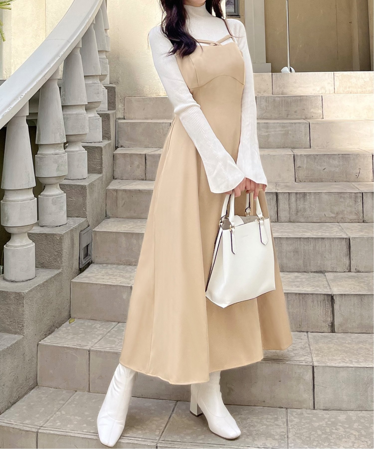 【ジュノア/JUNOAH】の切り替えデザインクロスキャミワンピース インテリア・キッズ・メンズ・レディースファッション・服の通販 founy(ファニー) ファッション Fashion レディースファッション Fashion for Women ワンピース Dresses キャミソールワンピース Camisole Dresses ベージュ|ID: prp329100004655878 ipo3291000000034468050