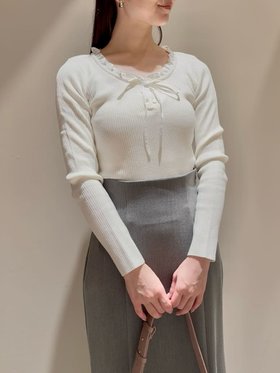 【スナイデル/SNIDEL】 【WEB限定カラーあり】フリルドッキングニットプルオーバー人気、トレンドファッション・服の通販 founy(ファニー) ファッション Fashion レディースファッション Fashion for Women トップス・カットソー Cut & Sew Tops ニット Knit Tops & Sweaters カジュアルプルオーバー・ニットトップス Pullovers & Knit Tops / Casual Pullovers ウェーブ Wavy Pattern カーディガン Cardigan, Knitwear コンパクト Compact, Small Size ストレート Straight, Straight Cut スマート Smart, Elegant デニム Denim, Jeans Material ドッキング Docking, Mixed Material フェミニン Feminine, Girly フリル Frill, Ruffle リブニット Rib Knit, Ribbed Knit リボン Ribbon, Bow おすすめ Recommended / Our Picks |ID:prp329100004656030