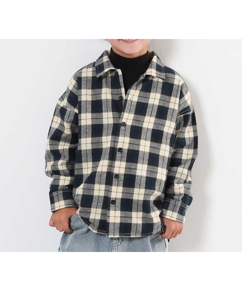 【デビロック/devirock / KIDS】の綿100% チェック柄 長袖ネルシャツ シャツ ブラウス 前開き トップス 25AW インテリア・キッズ・メンズ・レディースファッション・服の通販 founy(ファニー) 　ファッション　Fashion　キッズファッション　Fashion for Kids　トップス・カットソー　Cut & Sew Tops　チェック　Check, Plaid, Tartan　長袖　Long Sleeve, Full Sleeve　パーカー　Hoodie, Parka　羽織　Haori, Light Jacket　A/W・秋冬　Autumn/Winter　おすすめ　Recommended / Our Picks　2025年　2025　2025-2026秋冬・A/W　Autumn/Winter 2025–26 AW25–26　004-アイボリー|ID: prp329100004656097 ipo3291000000033957809