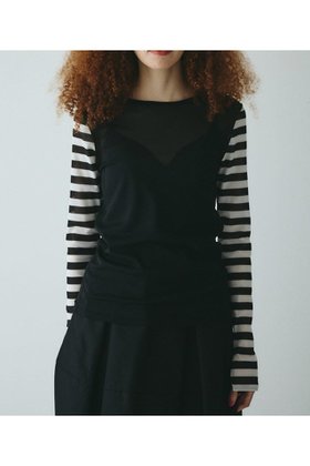 【ヘリンドットサイ/HeRIN.CYE】のBorder sleeve mesh inner tops 人気、トレンドファッション・服の通販 founy(ファニー) ファッション Fashion レディースファッション Fashion for Women トップス・カットソー Cut & Sew Tops インナー Innerwear ボーダー Border, Stripe メッシュ Mesh, Net Fabric 定番 Standard, Basic Item |ID:prp329100004656149
