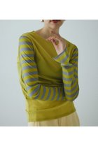 【ヘリンドットサイ/HeRIN.CYE】のBorder sleeve mesh inner tops 人気、トレンドファッション・服の通販 founy(ファニー) ファッション Fashion レディースファッション Fashion for Women トップス・カットソー Cut & Sew Tops インナー Innerwear ボーダー Border, Stripe メッシュ Mesh, Net Fabric 定番 Standard, Basic Item thumbnail 柄YEL5|ID: prp329100004656149 ipo3291000000033912445