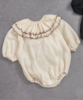 【エフオー オンラインストア/F.O.Online Store / KIDS】のつけ衿付きボディースーツ 人気、トレンドファッション・服の通販 founy(ファニー) ファッション Fashion キッズファッション Fashion for Kids ギフト プレゼント Gift / Present スーツ Suit, Formalwear ネップ Nepp, Slub Yarn ベビー Baby, Babywear ロンパース Romper, Jumpsuit |ID:prp329100004656267