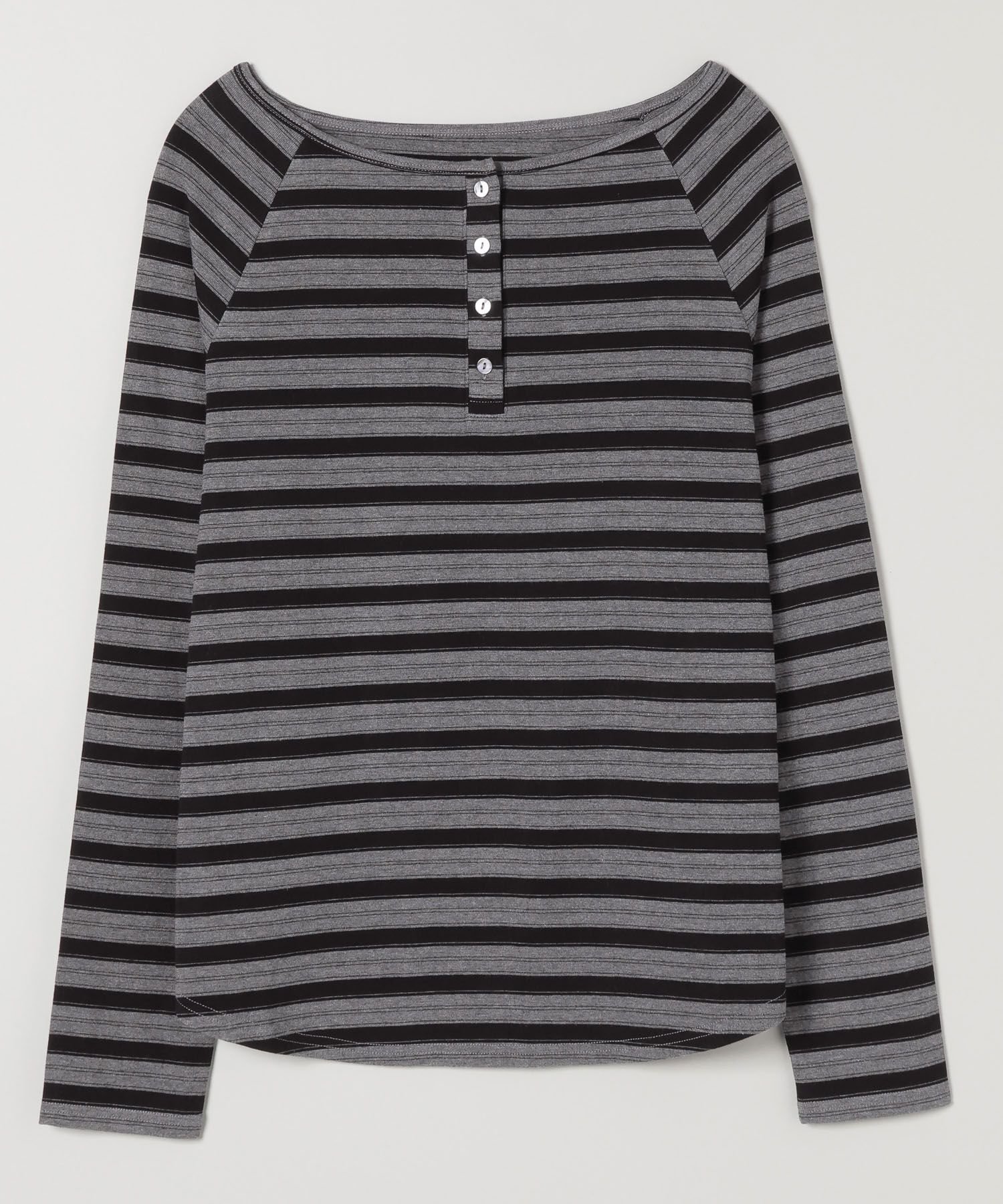 【ジーナシス/JEANASiS】のマルチボーダーヘンリーLST インテリア・キッズ・メンズ・レディースファッション・服の通販 founy(ファニー) 　ファッション　Fashion　レディースファッション　Fashion for Women　おすすめ　Recommended / Our Picks　スリーブ　Sleeve, Long Sleeve / Short Sleeve　タンク　Tank Top, Sleeveless Top　デニム　Denim, Jeans Material　トレンド　Trend, Trending Now　ビスチェ　Bustier, Corset Top　フィット　Fit, Slim Fit　フラット　Flat, Flat Shoes　ベロア　Velour, Soft Velvet　ベーシック　Basic, Essential　ボトム　Bottoms, Lower Wear　ボーダー　Border, Stripe　ラウンド　Round, Round Neck　ブラック系その他|ID: prp329100004657636 ipo3291000000033794049