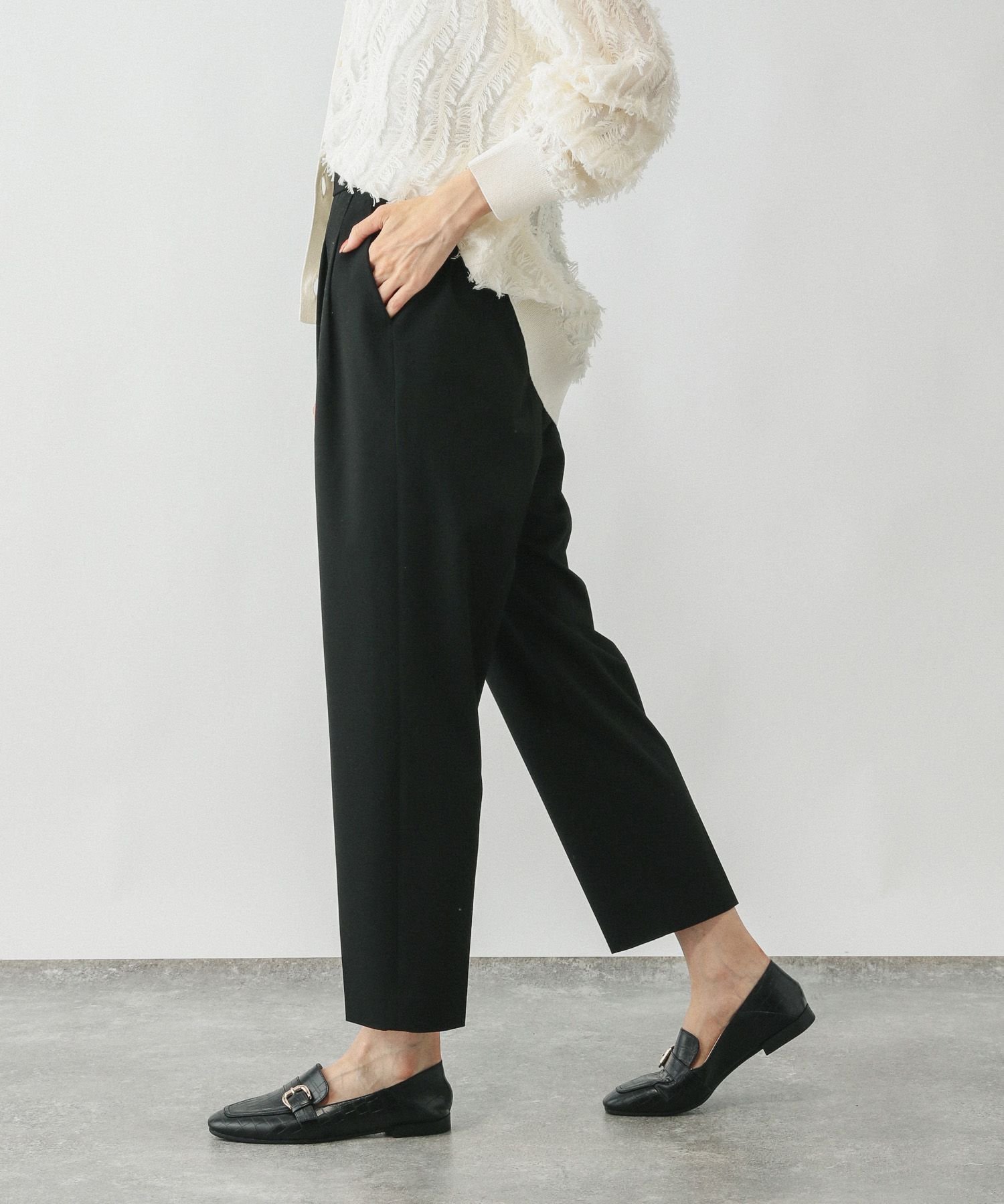 【グローバルワーク/GLOBAL WORK】のウツクシルエットテーパードパンツ/494098 インテリア・キッズ・メンズ・レディースファッション・服の通販 founy(ファニー) 　ファッション　Fashion　レディースファッション　Fashion for Women　パンツ　Pants & Trousers　秋　Autumn　キャップ　Cap, Baseball Cap　ジップ　Zip, Zipper　ジャケット　Jacket, Outerwear　ストレッチ　Stretch, Stretchy Fabric　セットアップ　Set-Up, Coordinated Outfit　センター　Center, Center Line　ツイル　Twist, Twisted Detail　人気　Popular, Best Seller　フラット　Flat, Flat Shoes　フロント　Front, Front Design　ポケット　Pocket, Pocket Detail　リラックス　Relax, Relaxed Fit　おすすめ　Recommended / Our Picks　セレモニー　Ceremony　ブラック09|ID: prp329100004657674 ipo3291000000033707109