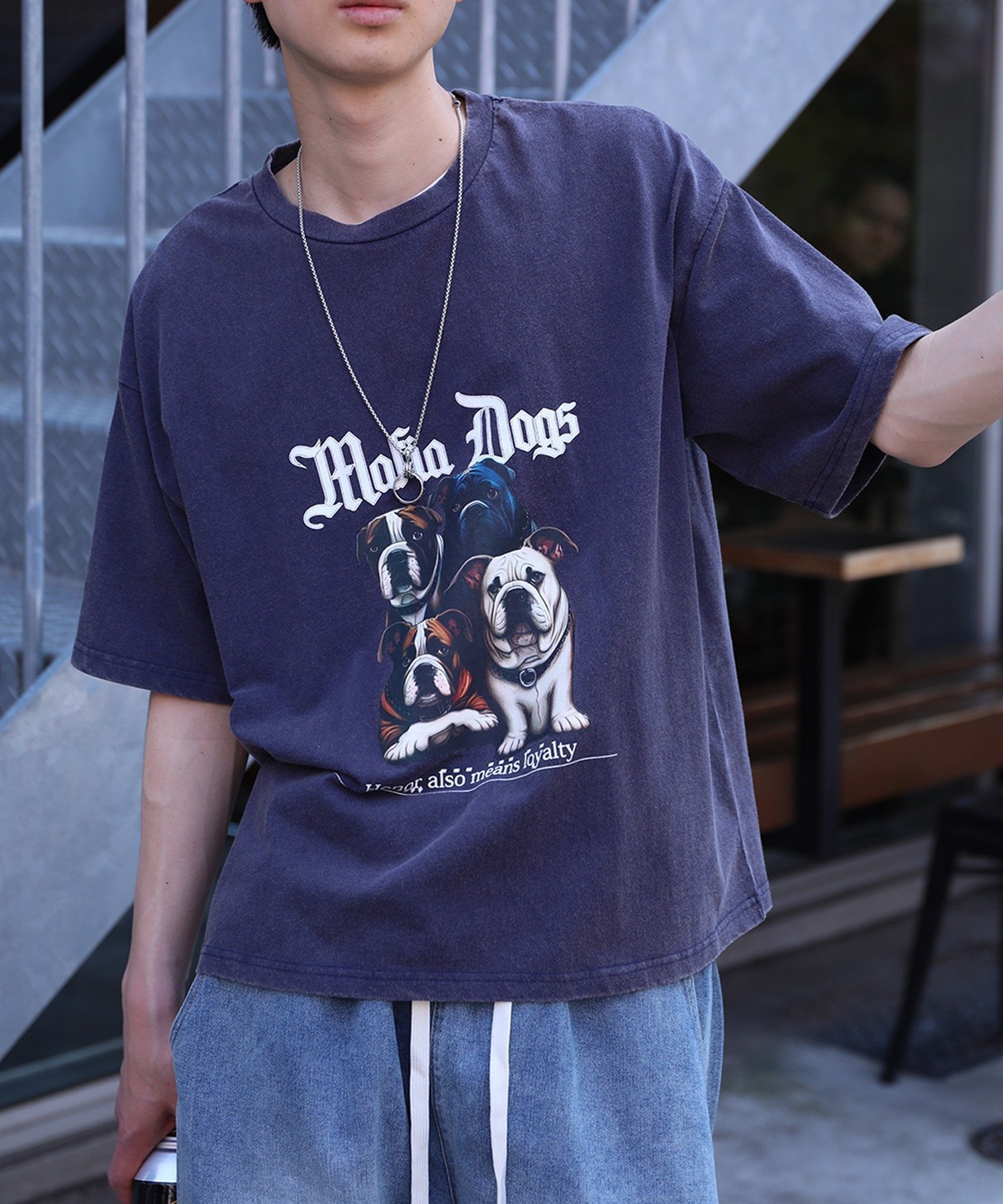 【アイモハ/aimoha】のHOOK -original- マフィアわんこプリントウォッシュ半袖TEE 人気、トレンドファッション・服の通販 founy(ファニー) 　ファッション　Fashion　レディースファッション　Fashion for Women　トップス・カットソー　Cut & Sew Tops　おすすめ　Recommended / Our Picks　ウォッシュ　Washed Finish　キャップ　Cap, Baseball Cap　スキニー　Skinny, Slim Fit　スニーカー　Sneakers, Trainers　スポーツ　Sports, Activewear　トートバッグ　Tote Bag, Large Shoulder Bag　フロント　Front, Front Design　プリント　Print, Printed Pattern　メンズ　Men's, Menswear　半袖　Short Sleeve, Half Sleeve　 other-1|ID: prp329100004657821 ipo3291000000033891554