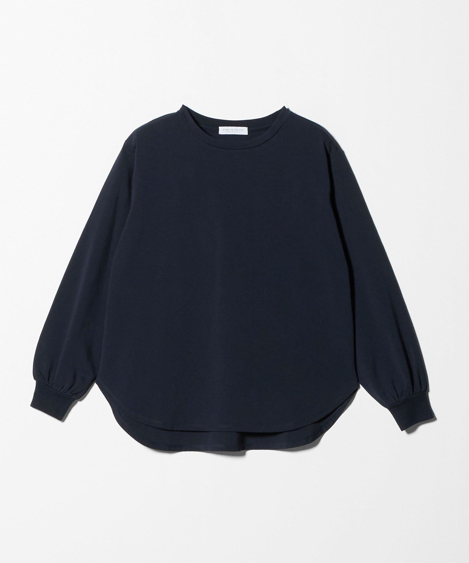【ユナイテッドアローズ/UNITED ARROWS】のポンチ パフスリーブカットソー A DAY IN THE LIFE インテリア・キッズ・メンズ・レディースファッション・服の通販 founy(ファニー) 　ファッション　Fashion　レディースファッション　Fashion for Women　トップス・カットソー　Cut & Sew Tops　カットソー・ベーシックTシャツ　Cut-and-Sewn Tops / Stretch Tees & Basics　アクセサリー　Fashion Accessories　カットソー　Cut and Sewn Top　シンプル　Simple, Minimal　スカーフ　Scarf, Neckwear　スリーブ　Sleeve, Long Sleeve / Short Sleeve　ネックレス　Necklace, Pendant Necklace　フェミニン　Feminine, Girly　ベーシック　Basic, Essential　ペプラム　Peplum, Flared Hem　ワイド　Wide, Wide Fit　洗える　Machine Washable　無地　Plain, Solid Color　長袖　Long Sleeve, Full Sleeve　NAVY|ID: prp329100004657869 ipo3291000000033882455