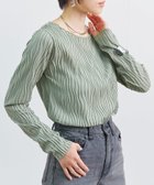 【リラクロ/relaclo】のmitis/ウェーブジャガード クルーネックロンT 人気、トレンドファッション・服の通販 founy(ファニー) ファッション Fashion レディースファッション Fashion for Women トップス・カットソー Cut & Sew Tops ロングTシャツ・Tシャツ Longline T-Shirts & Tees キャミソール Camisole, Spaghetti Strap Top スリーブ Sleeve, Long Sleeve / Short Sleeve テクスチャー Texture, Textured Fabric ミックス Mix, Mixed Style ロング Long, Long-Length thumbnail グリーン|ID: prp329100004657906 ipo3291000000033724078
