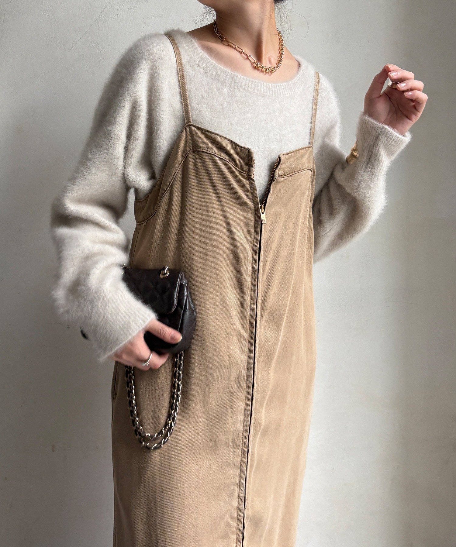 【ドゥドゥ/DouDou】の【完売カラー再追加!/サイズ展開あり/細見え】リヨセルデニムジャンスカ インテリア・キッズ・メンズ・レディースファッション・服の通販 founy(ファニー) 　ファッション　Fashion　レディースファッション　Fashion for Women　スマート　Smart, Elegant　センター　Center, Center Line　デニム　Denim, Jeans Material　フロント　Front, Front Design　A/W・秋冬　Autumn/Winter　冬　Winter / This Winter　再入荷　Restock / Back in Stock　2025年　2025　2025-2026秋冬・A/W　Autumn/Winter 2025–26 AW25–26　ベージュ|ID: prp329100004657953 ipo3291000000034587996