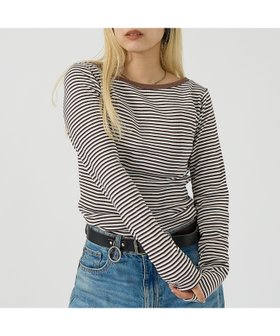 【ルージュヴィフラクレ/Rouge vif la cle】の【Robert P. Miller】パネルリブボートネックTEE / ロンT / 人気、トレンドファッション・服の通販 founy(ファニー) ファッション Fashion レディースファッション Fashion for Women トップス・カットソー Cut & Sew Tops ロングTシャツ・Tシャツ Longline T-Shirts & Tees インナー Innerwear フィット Fit, Slim Fit ベーシック Basic, Essential 秋 Autumn |ID:prp329100004657993