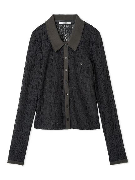 【スナイデル/SNIDEL】のカットレースポロブラウス インテリア・キッズ・メンズ・レディースファッション・服の通販 founy(ファニー) 　ファッション　Fashion　レディースファッション　Fashion for Women　トップス・カットソー　Cut & Sew Tops　シャツ・ブラウス・オフィスカジュアル　Elegant Blouses & Button-Ups　インナー　Innerwear　ウェーブ　Wavy Pattern　エレガント 上品　Elegant　キャミソール　Camisole, Spaghetti Strap Top　今季　This Season, Current Season　シアー　Sheer, See-Through　ストレート　Straight, Straight Cut　バランス　Balance, Style Balance　フィット　Fit, Slim Fit　フェミニン　Feminine, Girly　フリンジ　Fringe, Tassel　レース　Lace, Lace Fabric　おすすめ　Recommended / Our Picks　DGRY[008]|ID: prp329100004658008 ipo3291000000033716969