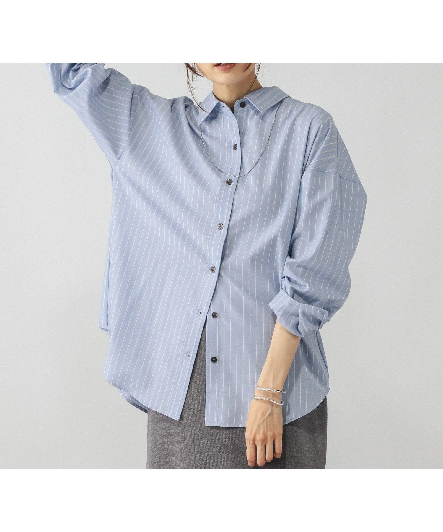 【グローバルワーク/GLOBAL WORK】の365日マイスタイルシャツ/571317 インテリア・キッズ・メンズ・レディースファッション・服の通販 founy(ファニー) 　ファッション　Fashion　レディースファッション　Fashion for Women　トップス・カットソー　Cut & Sew Tops　シャツ・ブラウス・オフィスカジュアル　Elegant Blouses & Button-Ups　おすすめ　Recommended / Our Picks　ベーシック　Basic, Essential　ボトム　Bottoms, Lower Wear　ワイド　Wide, Wide Fit　ブルー/ストライプ85|ID: prp329100004658085 ipo3291000000033883091