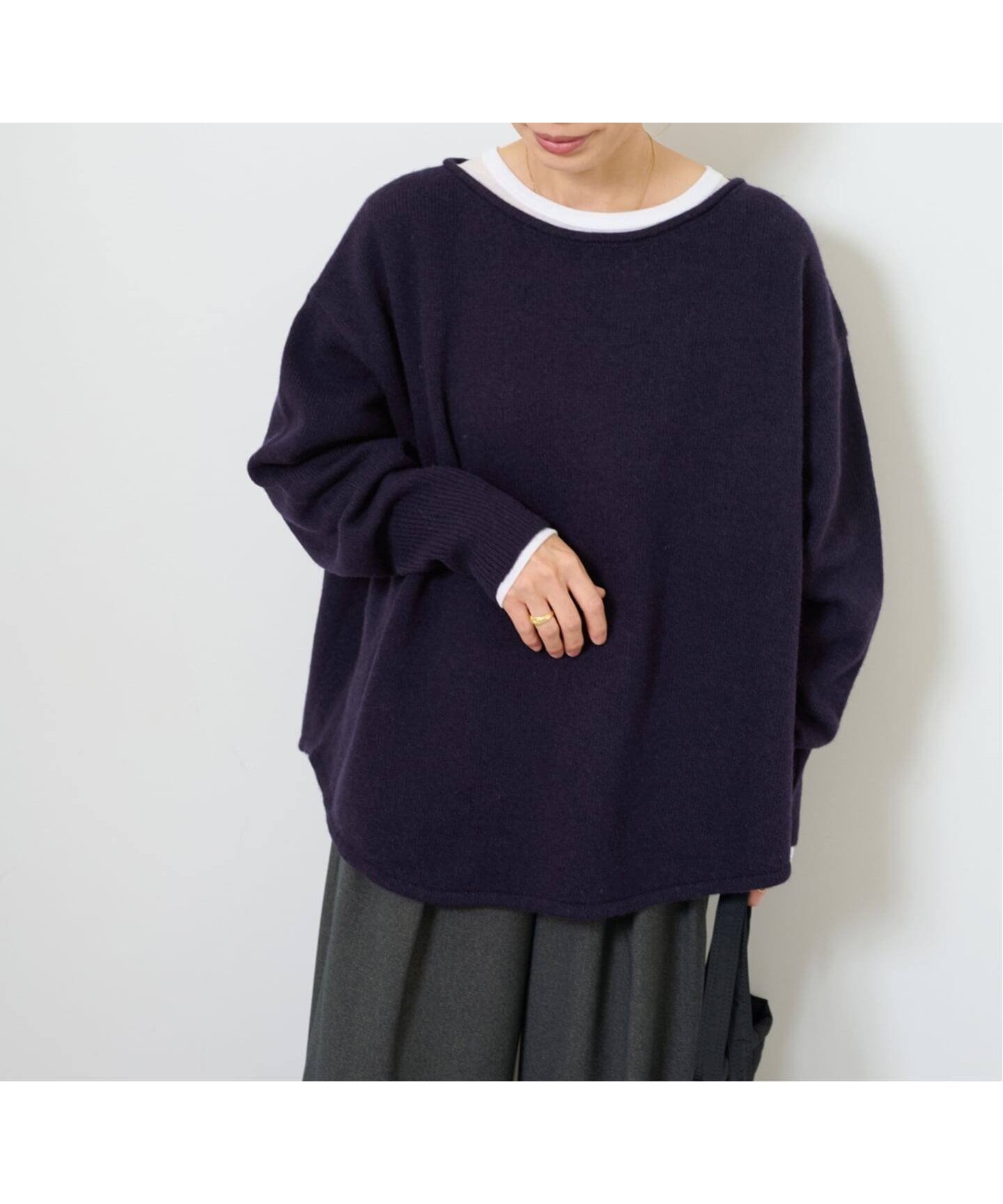 【ジャーナルスタンダード レリューム/JOURNAL STANDARD relume】の25AW新作 ラムウールボートネックルーズプルオーバー インテリア・キッズ・メンズ・レディースファッション・服の通販 founy(ファニー) 　ファッション　Fashion　レディースファッション　Fashion for Women　トップス・カットソー　Cut & Sew Tops　カジュアルプルオーバー・ニットトップス　Pullovers & Knit Tops / Casual Pullovers　2025年　2025　2025-2026秋冬・A/W　Autumn/Winter 2025–26 AW25–26　おすすめ　Recommended / Our Picks　カットソー　Cut and Sewn Top　シンプル　Simple, Minimal　リラックス　Relax, Relaxed Fit　ネイビー|ID: prp329100004658088 ipo3291000000033838765