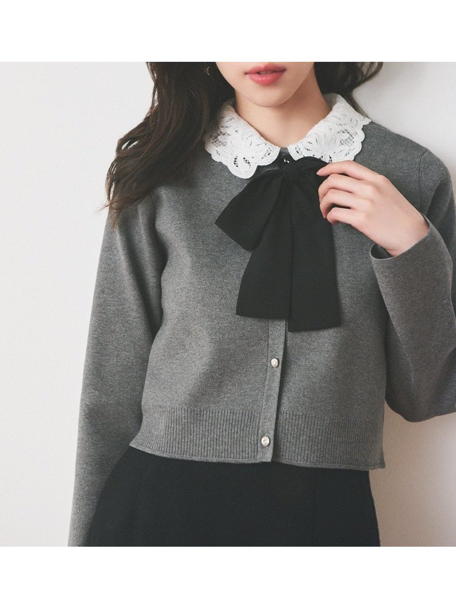 【セルフォード/CELFORD】の【WEB限定】デタッチャブルレースカラーカーディガン 人気、トレンドファッション・服の通販 founy(ファニー) ファッション Fashion レディースファッション Fashion for Women トップス・カットソー Cut & Sew Tops カーディガン・羽織り Layered Style Cardigans スマート Smart, Elegant ボトム Bottoms, Lower Wear リボン Ribbon, Bow レース Lace, Lace Fabric A/W・秋冬 Autumn/Winter other-1|ID: prp329100004658091 ipo3291000000034833048