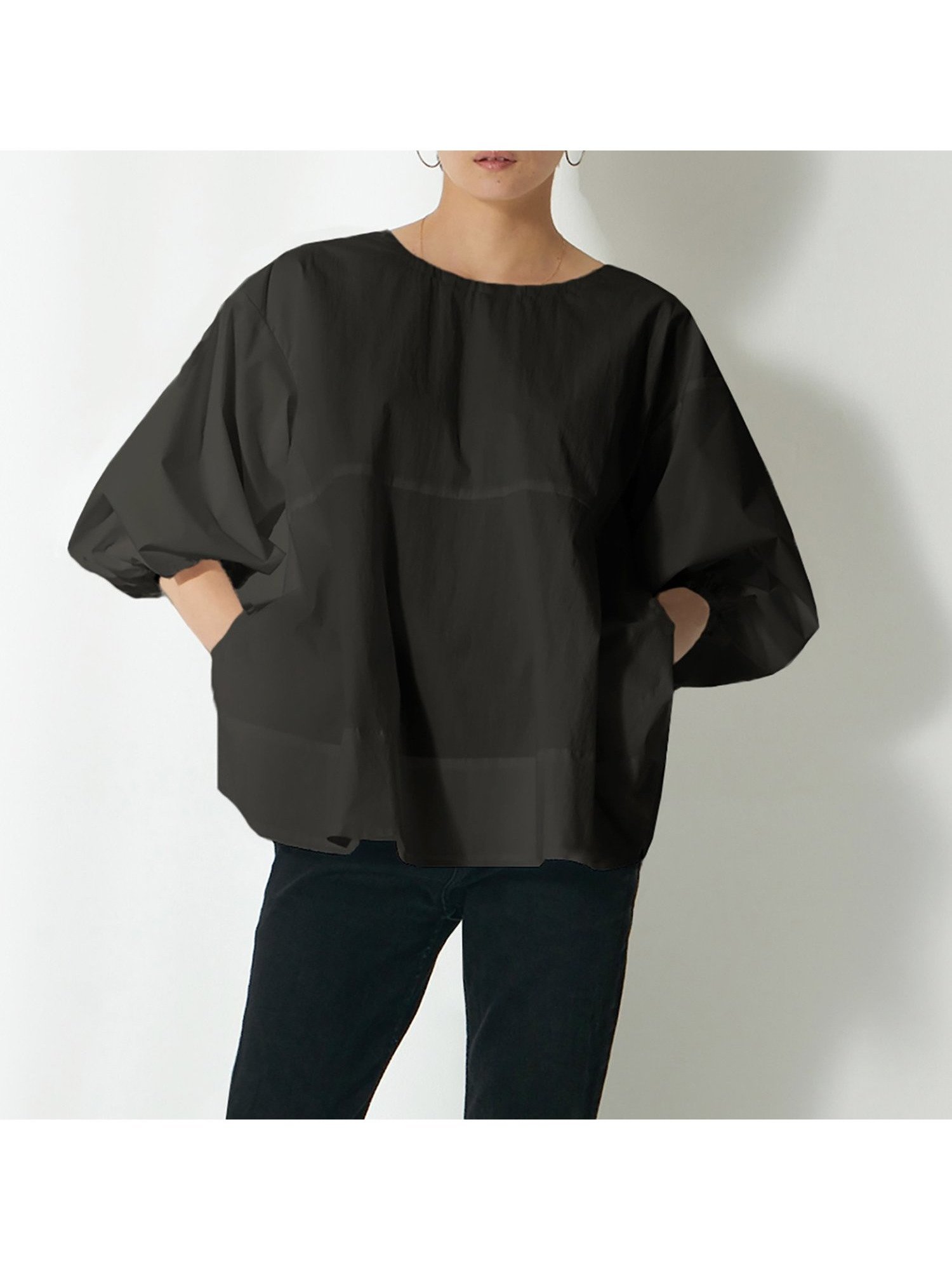 【ブラウンアンドストリート/Brown&Street】のバックカットコンビトップス インテリア・キッズ・メンズ・レディースファッション・服の通販 founy(ファニー) 　ファッション　Fashion　レディースファッション　Fashion for Women　トップス・カットソー　Cut & Sew Tops　カットソー　Cut and Sewn Top　シューズ　Shoes, Footwear　スキニー　Skinny, Slim Fit　セットアップ　Set-Up, Coordinated Outfit　トレンド　Trend, Trending Now　バランス　Balance, Style Balance　バレエ　Ballet, Ballet Style　ブラウジング　Blouson Silhouette, Cinched Waist　ペプラム　Peplum, Flared Hem　ボトム　Bottoms, Lower Wear　ラウンド　Round, Round Neck　夏　Summer　エレガント 上品　Elegant　ブラック|ID: prp329100004658155 ipo3291000000033718570