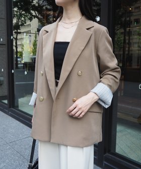 【ゼヴォン/Thevon】のGOLDボタンテーラードジャケット 人気、トレンドファッション・服の通販 founy(ファニー) ファッション Fashion レディースファッション Fashion for Women アウター Coat / Outerwear Collection レディースジャケット・軽アウター Jackets テーラードジャケット / 通勤・きれいめスタイル Tailored Jackets & Blazers 2025年 2025 2025-2026秋冬・A/W Autumn/Winter 2025–26 AW25–26 ジャケット Jacket, Outerwear スタイリッシュ Stylish, Fashionable ストライプ Stripe, Striped Pattern スラックス Slacks, Dress Pants デニム Denim, Jeans Material エレガント 上品 Elegant 定番 Standard, Basic Item 春 Spring 羽織 Haori, Light Jacket |ID:prp329100004658413