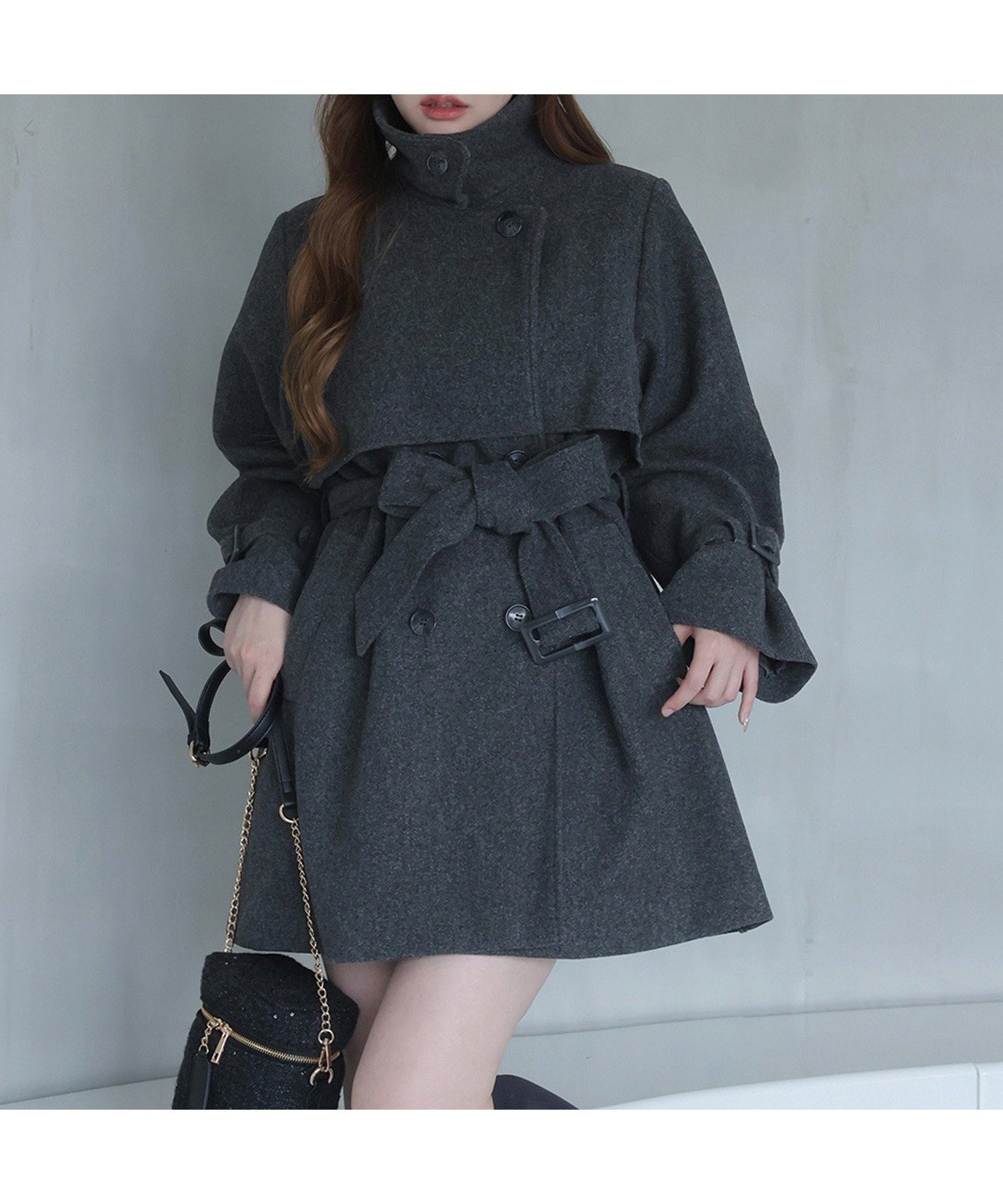 【ナイスクラップ/NICE CLAUP】の【リバイバル】マルチミドルコート・S/Mサイズ展開 インテリア・キッズ・メンズ・レディースファッション・服の通販 founy(ファニー) 　ファッション　Fashion　レディースファッション　Fashion for Women　アウター　Coat / Outerwear Collection　コート・ロングコート・ピーコート　Long Coats, Peacoats & More　2025年　2025　2025-2026秋冬・A/W　Autumn/Winter 2025–26 AW25–26　おすすめ　Recommended / Our Picks　スタンド　Stand Collar, Upright Stand　フェミニン　Feminine, Girly　ボトム　Bottoms, Lower Wear　ミドル　Middle Length, Mid Height　ロング　Long, Long-Length　防寒　Cold Protection, Winter-Ready　チャコールグレー|ID: prp329100004658415 ipo3291000000034486317