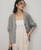 【サロン アダム エ ロペ/SALON adam et rope'】のブライトラメVネックシアーカーディガン 一部WEB限定カラー・手洗い可能 グレー(07)|ID: prp329100004659164 ipo3291000000033836364