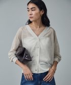 【サロン アダム エ ロペ/SALON adam et rope'】のブライトラメVネックシアーカーディガン 一部WEB限定カラー・手洗い可能 ライトグレー(08)|ID: prp329100004659164 ipo3291000000033836366