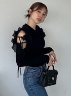 【スナイデル/SNIDEL】のプリーツフリルニットプルオーバー BLK[009]|ID:prp329100004659208