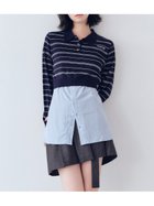 【ファーファー/FURFUR】のシャツレイヤードポロニット 人気、トレンドファッション・服の通販 founy(ファニー) ファッション Fashion レディースファッション Fashion for Women トップス・カットソー Cut & Sew Tops ニット Knit Tops & Sweaters シャツ・ブラウス・オフィスカジュアル Elegant Blouses & Button-Ups インナー Innerwear エレガント 上品 Elegant クロップド Cropped, Short Length スマート Smart, Elegant スリット Slit, Slit Detail ポロシャツ Polo Shirt, Collared Tee ミックス Mix, Mixed Style thumbnail NVY[089]|ID: prp329100004659249 ipo3291000000034067327
