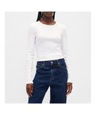【ギャップ/GAP】のリブ クロップド クルーネックTシャツ WHITE000|ID: prp329100004659325 ipo3291000000033721146